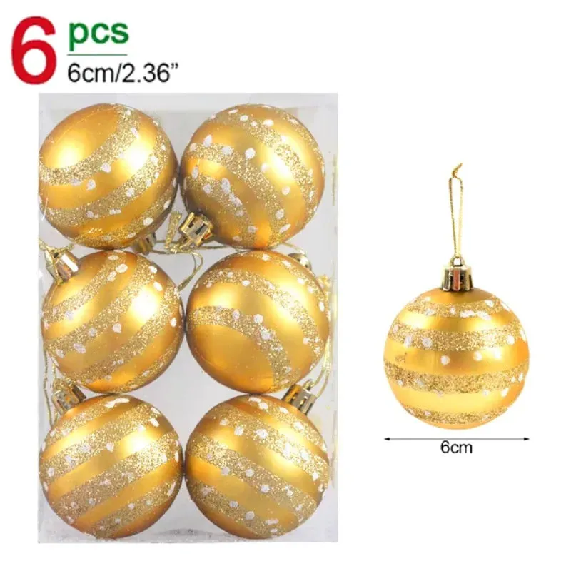 GlitterFest 6Cm Christmas Ball Ornaments Set