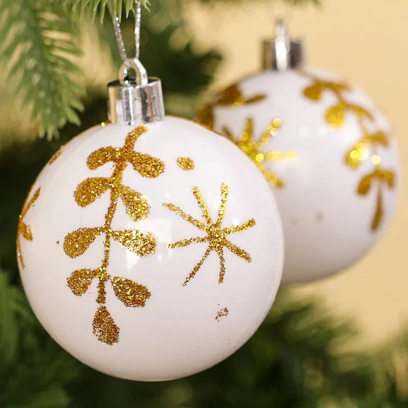 GlitterFest 6Cm Christmas Ball Ornaments Set