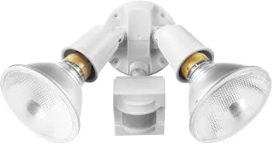 GLOBE Electric 17000270 110-Degree 240 W Twin Head Gray Hardwired Motion Sensor Security Flood Light, Spotlight, Outdoor, Outside House Lights