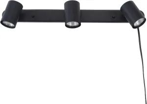 GLOBE Electric 59467 3-Light Plug-in Track Lighting, Matte Black, Bulb Not Included