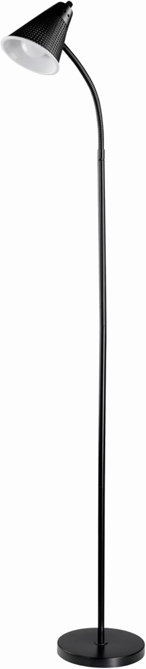 Globe Electric 12708 59" 1-Light LED Floor Lamp, Black, Matte Finish, Plastic Mesh Shade, LED Bulb Included, Floor Lamp for Living Room, Floor Lamp for Bedroom, Home Office Accessories