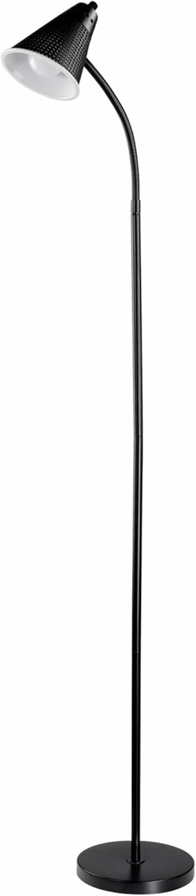 Globe Electric 12708 59" 1-Light LED Floor Lamp, Black, Matte Finish, Plastic Mesh Shade, LED Bulb Included, Floor Lamp for Living Room, Floor Lamp for Bedroom, Home Office Accessories