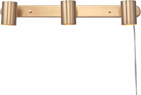 GLOBE Electric 59469 3-Light Plug-in Track Lighting, Matte Brass, Bulb Not Included
