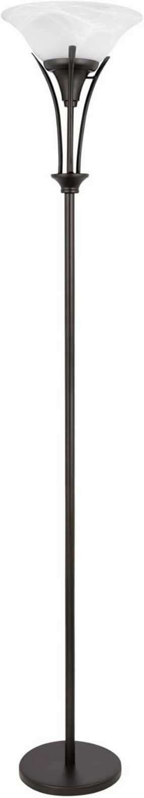 Globe Electric 63361 Gatineau 70" Floor Lamp, Dark Bronze Finish, Alabaster Glass Shade, 0