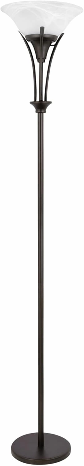 Globe Electric 63361 Gatineau 70" Floor Lamp, Dark Bronze Finish, Alabaster Glass Shade, 0