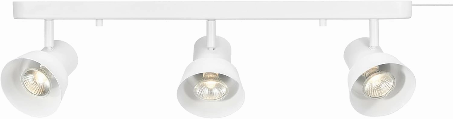 GLOBE Electric 64000116 22" 3-Light Plug-in Track Lighting, Matte White, Pivoting Track Heads, 15-Foot Cord, in-Line on/Off Rocker Switch