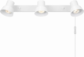 GLOBE Electric 64000116 22" 3-Light Plug-in Track Lighting, Matte White, Pivoting Track Heads, 15-Foot Cord, in-Line on/Off Rocker Switch
