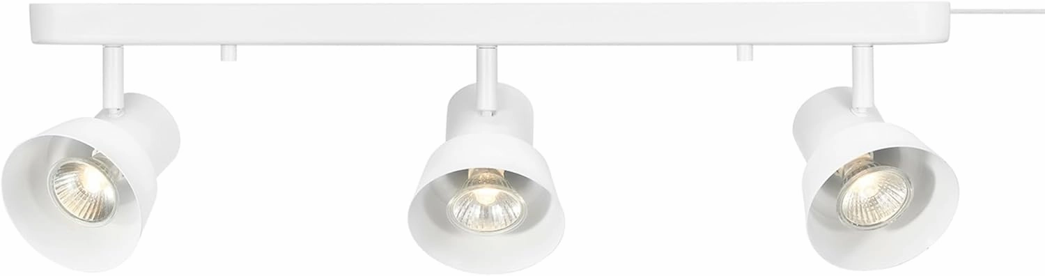 GLOBE Electric 64000116 22" 3-Light Plug-in Track Lighting, Matte White, Pivoting Track Heads, 15-Foot Cord, in-Line on/Off Rocker Switch