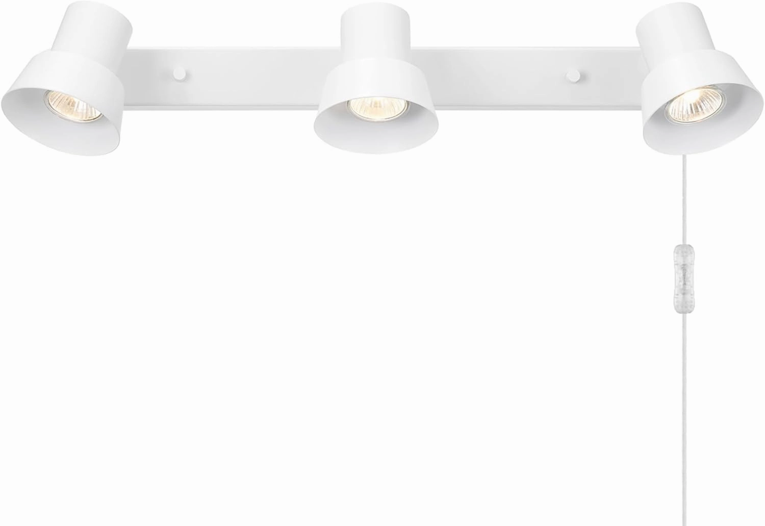 GLOBE Electric 64000116 22" 3-Light Plug-in Track Lighting, Matte White, Pivoting Track Heads, 15-Foot Cord, in-Line on/Off Rocker Switch