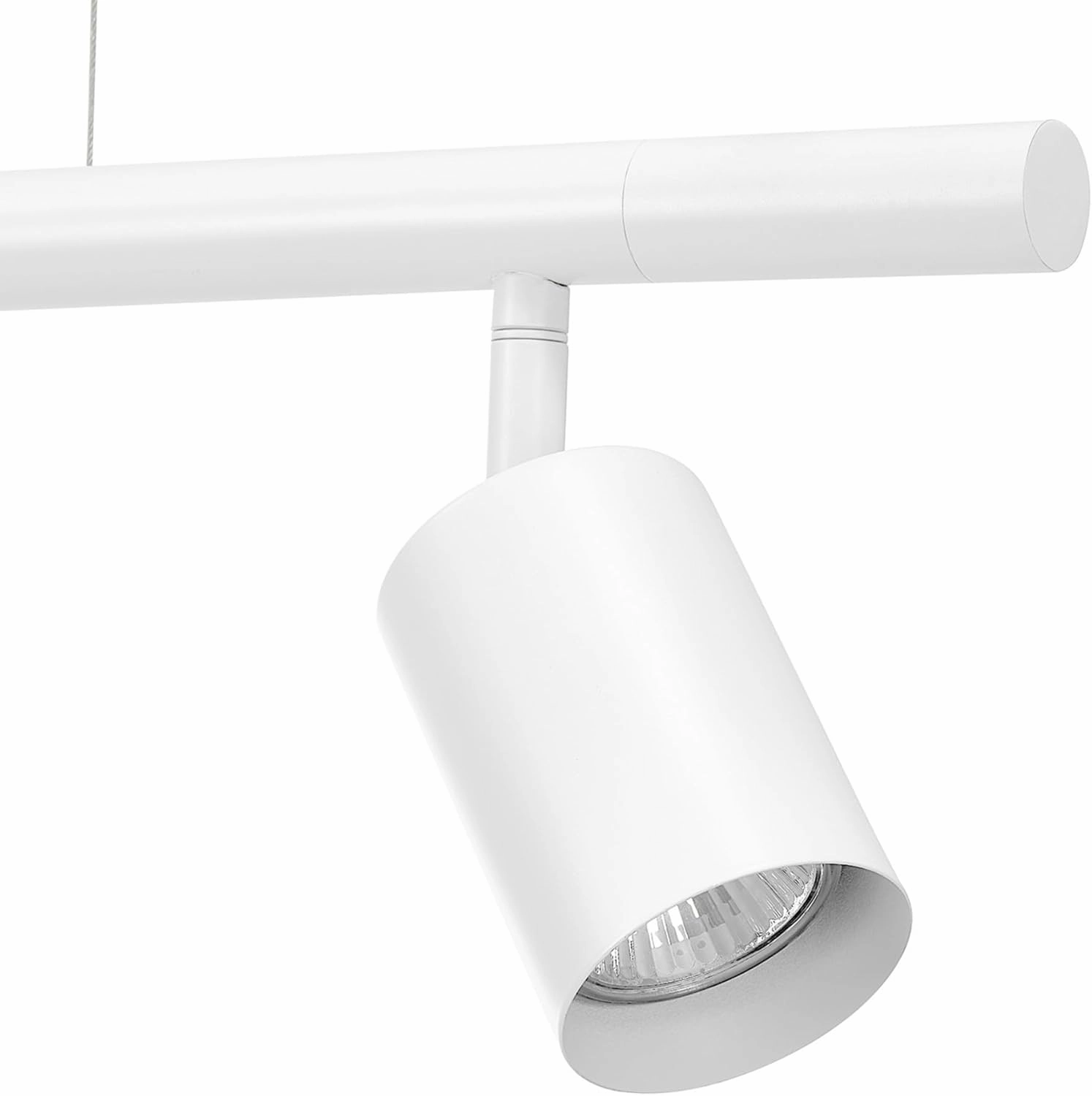 GLOBE Electric 64000124 55" 6-Light Adjustable Height Track Lighting, Matte White, Pivoting Track Heads