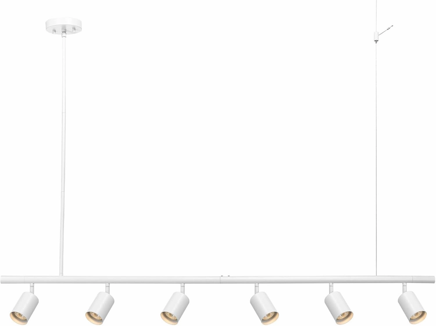 GLOBE Electric 64000124 55" 6-Light Adjustable Height Track Lighting, Matte White, Pivoting Track Heads
