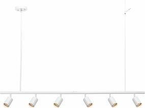 GLOBE Electric 64000124 55" 6-Light Adjustable Height Track Lighting, Matte White, Pivoting Track Heads