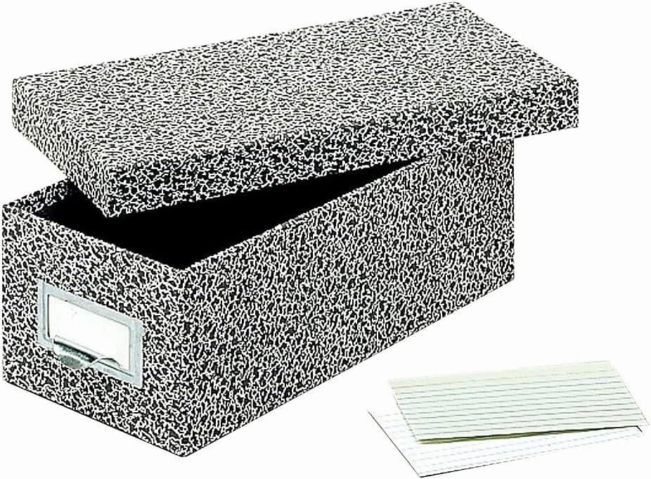 Globe-Weis/Pendaflex Fiberboard Index Card Storage Box, 3 x 5 Inches Card Size, Black Agate (93 BLA)