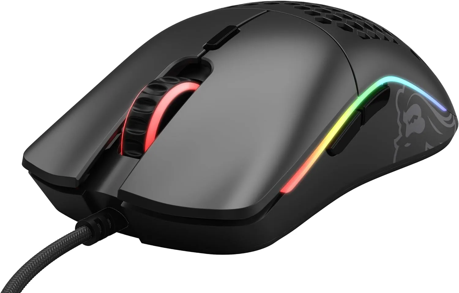 Glorious Model O Wired Gaming Mouse 67g Superlight Honeycomb Design, RGB, Pixart 3360 Sensor, Omron Switches, Ambidextrous - Matte Black