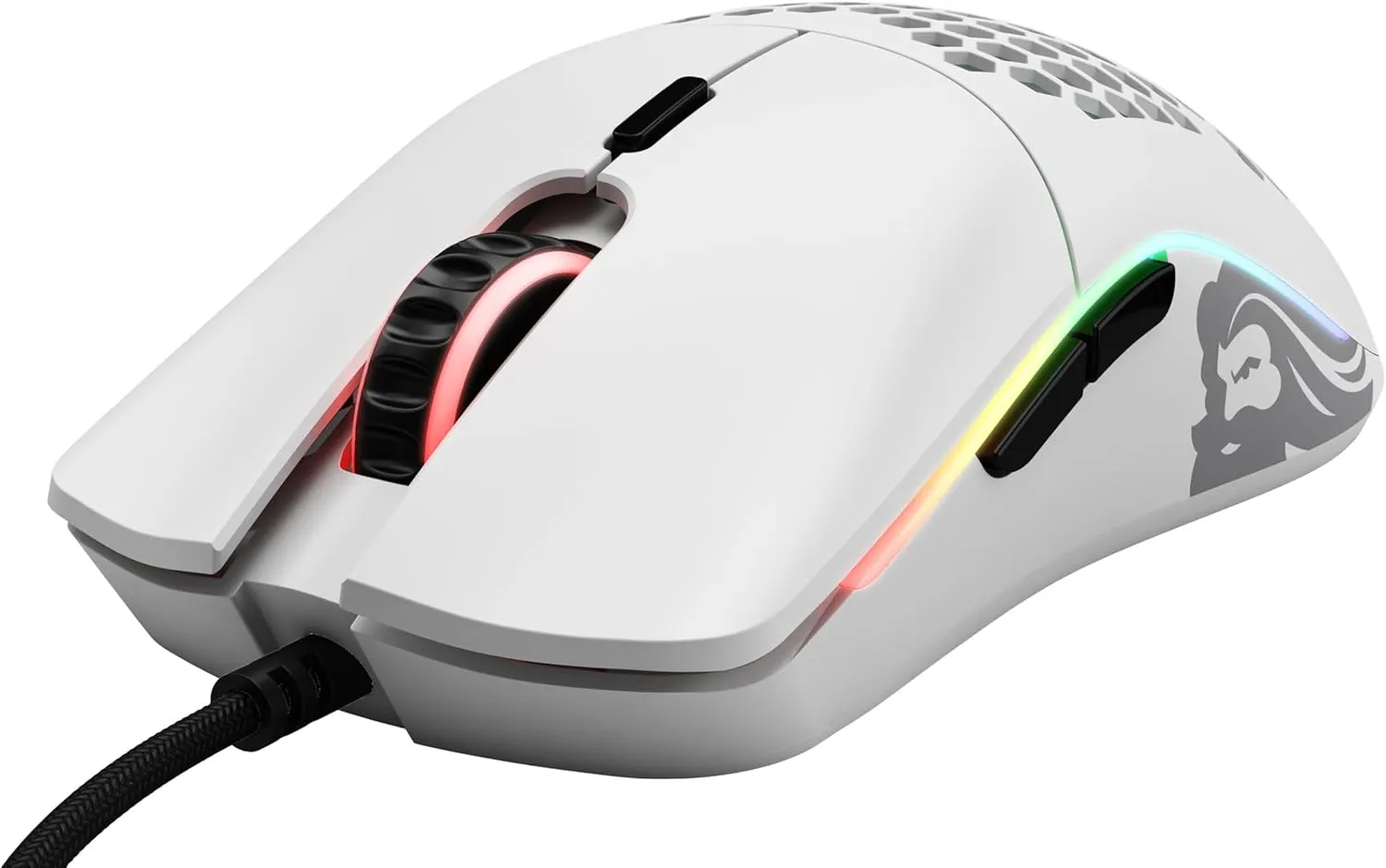 Glorious Model O Wired Gaming Mouse 67g Superlight Honeycomb Design, RGB, Pixart 3360 Sensor, Omron Switches, Ambidextrous - Matte White
