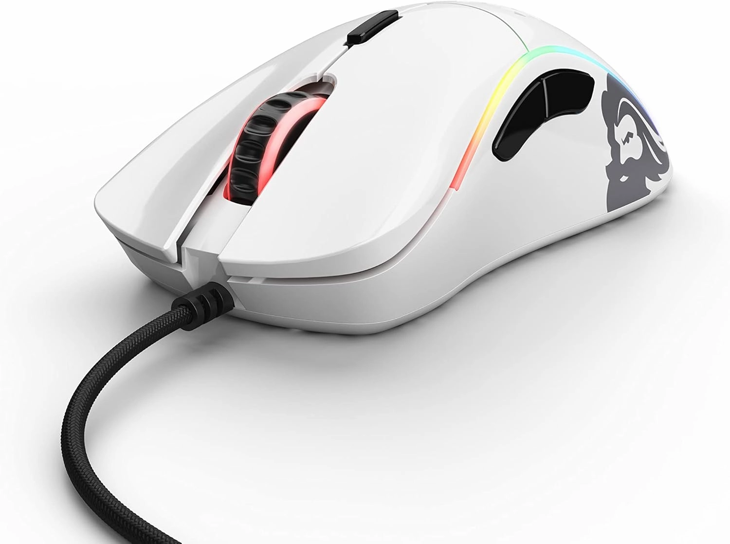 Glorious Gaming Model D- (Minus) Wired Gaming Mouse - 61g Superlight Honeycomb Design, RGB, Ergonomic, Pixart 3360 Sensor, Omron Switches, PTFE Feet, 6 Buttons - Glossy White