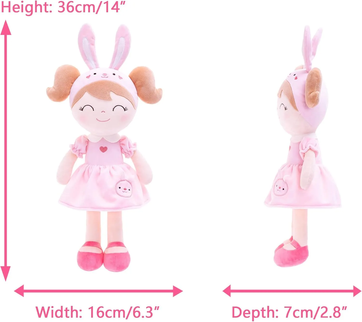 Gloveleya Baby Doll Girl Gifts Soft Plush Bunny Dolls 14" with Gift Box