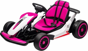 Go Kart, Electric Drift Kart Car with Adjustable Seat, 24V 7Ah Outdoor Ride On Toy, 2 * 200W Motor, 8.1 MPH, LED Lights, Toy Race Car for Kids 6-12 Years Old