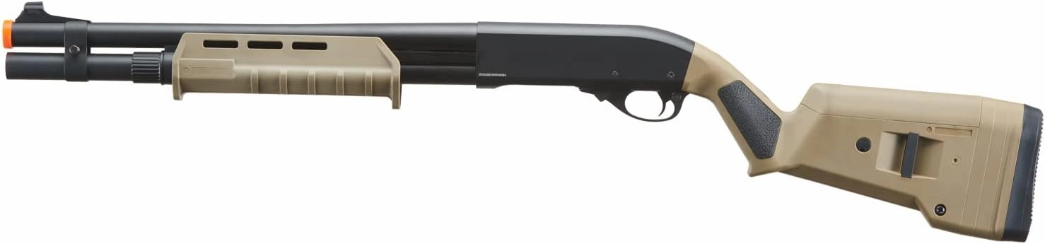 Golden Ball & Eagle M870 MP MLOCK Style 3/6-Shot Pump Action 350 FPS Gas Airsoft Shotgun - Tan & Holder