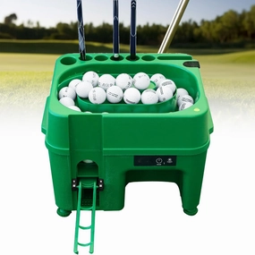 Golf Ball Teeing Device,Induction Automatic Ball Launcher,40 Ball Capacity, Equipped with 6 Hole Cue Rack,Suitable for Indoor, Outdoor Training Golf Ball Launching Device