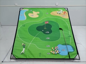Golf Chipping Game with Large Chipping Mat, 2 Adjustable Clubs, 20 Sticky Balls, Outdoor Indoor Sports Training Toy Gift for Adults Kids, Family Yard Target Game