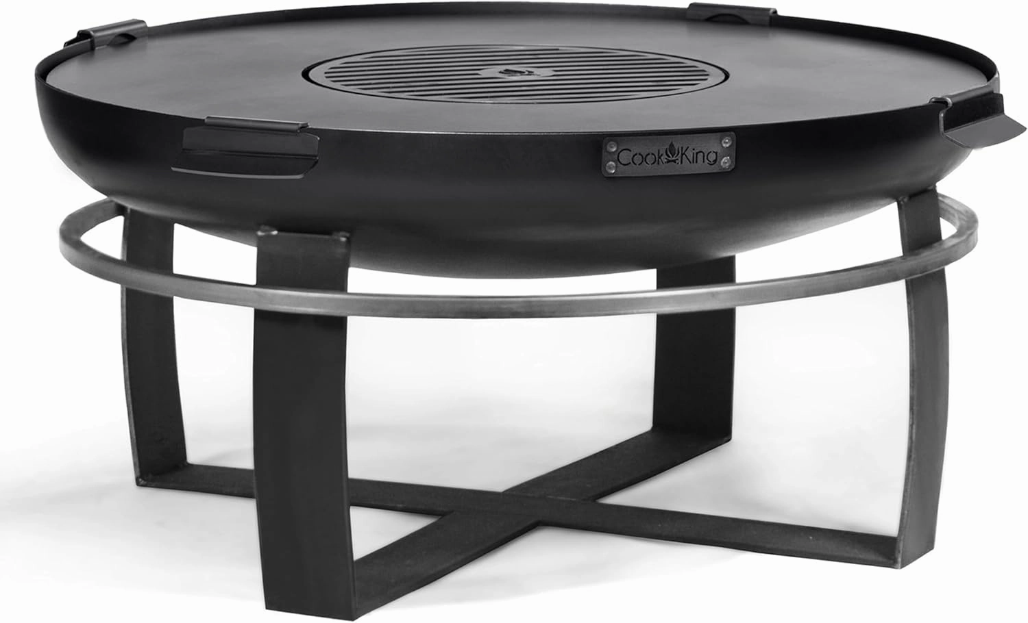 Good Directions Fire Pit Ignition 32" Large Handcrafted Cooking Fire Pit with Cooking Grill Plate Attachment for Backyard Bonfire Campfire for Outside, Large Outdoor Steel