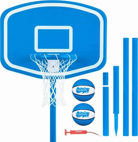 GoSports Splash Hoop UP Above Ground Pool Hoop Basketball Game with 2 Pool Basketballs and Pump