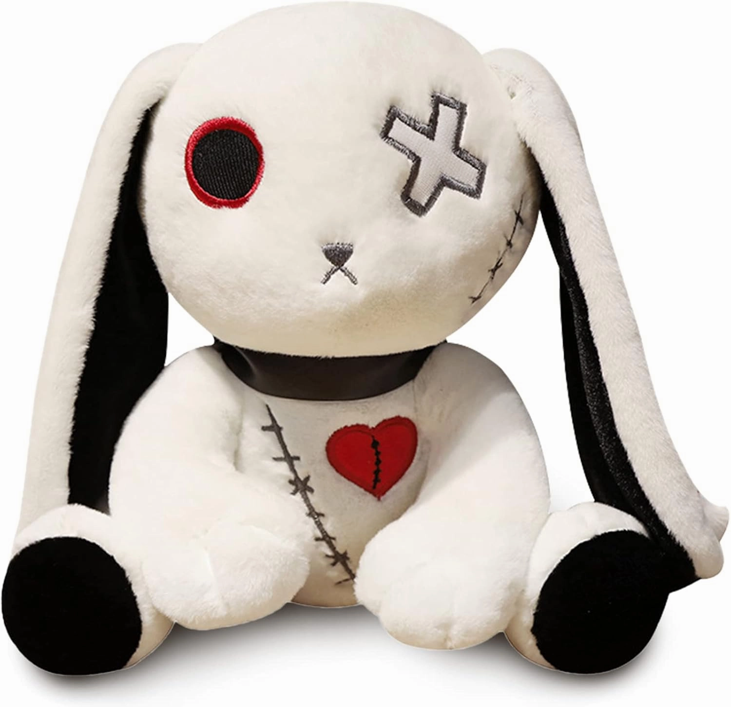 Goth Bunny Plush Rabbit Toy - Horror Plushie Creepy Spooky Easter Bunny Crazy Plushie