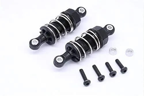 GPM For HPI Sport 3 Flux Upgrade Parts Aluminum Front/Rear Adjustable Shocks (50mm) With Plastic Ball Top - 1Pr Set Black