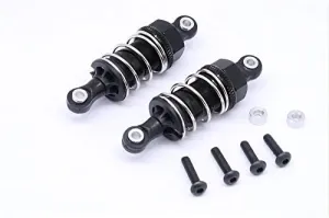 GPM For HPI Sport 3 Flux Upgrade Parts Aluminum Front/Rear Adjustable Shocks (50mm) With Plastic Ball Top - 1Pr Set Black