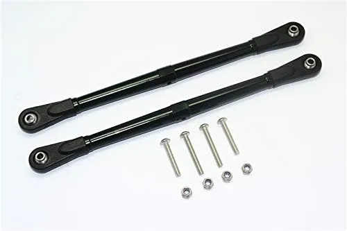 GPM For Losi 1/6 Super Baja Rey 4X4 Desert Truck Upgrade Parts Aluminum Adjustable Rear Upper Chassis Link Tie Rods - 1Pr Set Black