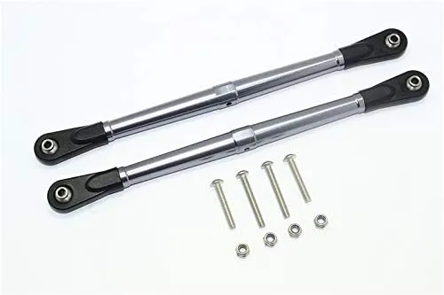 GPM For Losi 1/6 Super Baja Rey 4X4 Desert Truck Upgrade Parts Aluminum Adjustable Rear Upper Chassis Link Tie Rods - 1Pr Set Gray Silver