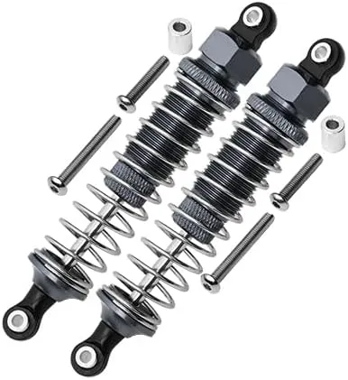 GPM For Tamiya DT-03 Upgrade Parts Aluminium Rear Adjustable Plastic Ball Top 90mm Damper - 1Pr Set Gray Silver