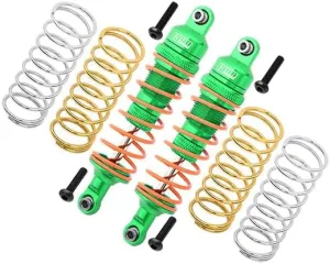 GPM For Traxxas Rustler 4X4 VXL (67076-4) / Hoss 4X4 VXL (90076-4) Upgrade Parts Aluminum Front Adjustable Shocks 87mm - 1Pr Set Green