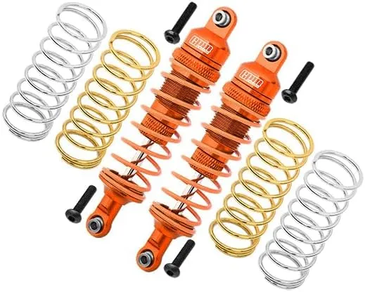 GPM For Traxxas Rustler 4X4 VXL (67076-4) / Hoss 4X4 VXL (90076-4) Upgrade Parts Aluminum Front Adjustable Shocks 87mm - 1Pr Set Orange