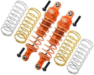 GPM For Traxxas Rustler 4X4 VXL (67076-4) / Hoss 4X4 VXL (90076-4) Upgrade Parts Aluminum Front Adjustable Shocks 87mm - 1Pr Set Orange