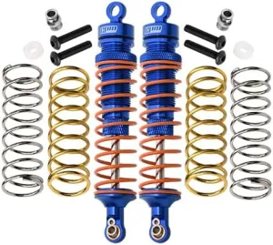 GPM for Traxxas Rustler 4X4 VXL (67076-4) / Hoss 4X4 VXL (90076-4) Upgrade Parts Aluminum Rear Adjustable Shocks 102mm - 1Pr Set Blue