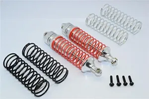 GPM For Traxxas Slash 4X4 / Stampede 4X4 / Rustler VXL/Craniac/NOS Deegan Rally/Bandit Upgrade Parts Aluminum Rear Adjustable Spring Damper With Aluminum Ball Top & Ball Ends - 1Pr Set Silver