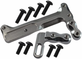 GPM for Tamiya 1/14 Truck Upgrade Parts Aluminum Adjustable Servo Mount (for All 1:14 Trucks Series) - 2Pc Set Silver