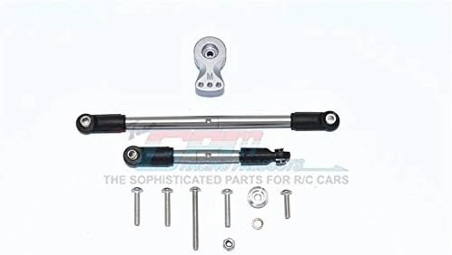 GPM For Tamiya Merc-Benz G500 CC-02 (#58675) Aluminum Servo Horn with Stainless Steel Adjustable Steering Link - 11Pc Set Gray Silver