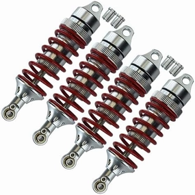 GPM For Traxxas Revo/Revo 3.3 / E-Revo Brushless/E-Revo VXL 2.0 Upgrade Parts Aluminum Front Or Rear Adjustable Spring Dampers (85mm) With Aluminum Ball Ends - 2Pr Set Silver