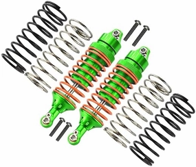 GPM For Traxxas Slash 4X4 / Stampede 4X4 / NOS Deegan Rally/Bandit Upgrade Parts Aluminum Front Adjustable Spring Damper With Aluminum Ball Top & Ball Ends - 1Pr Set Green