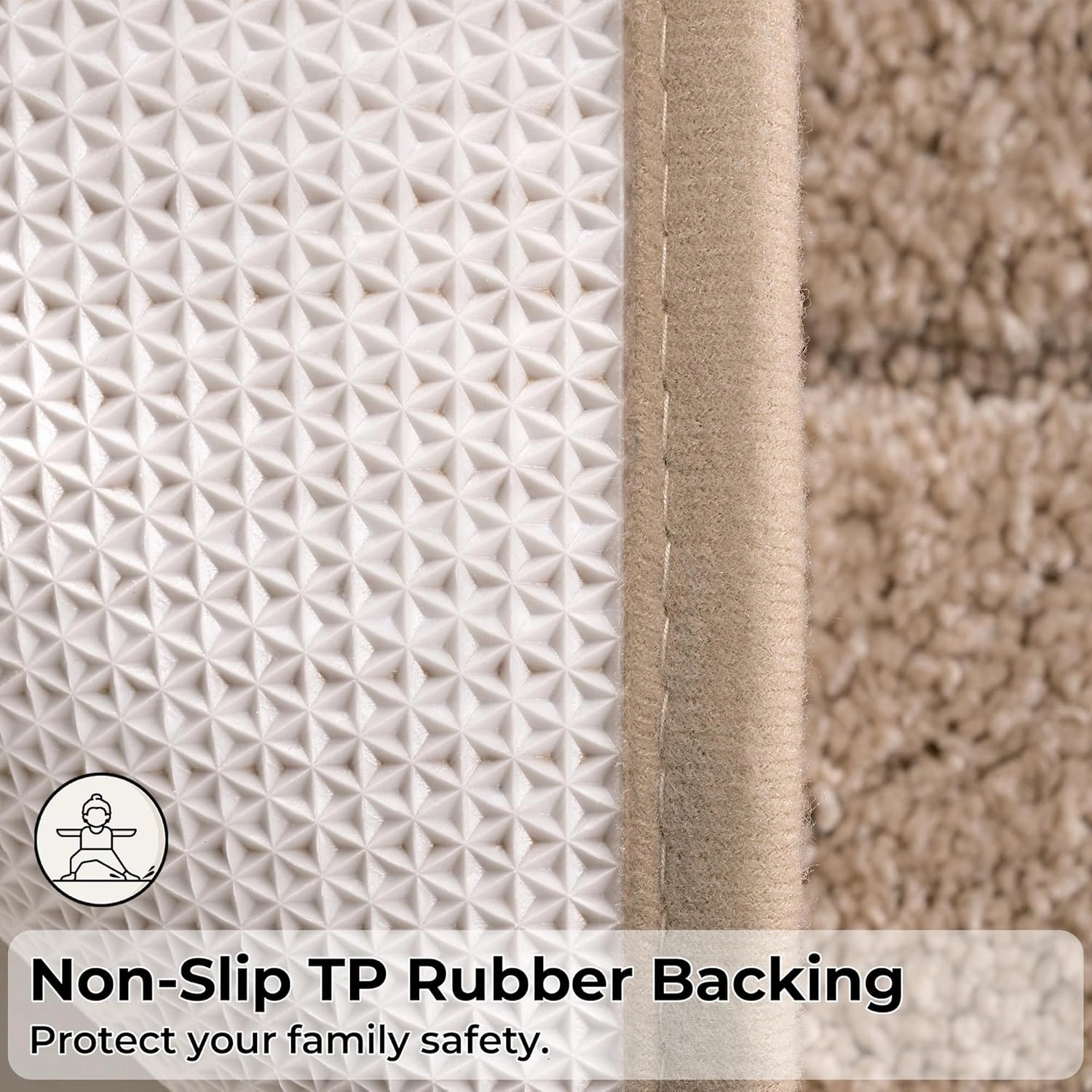 GRANNY SAYS Bathroom Rugs Sets 2 Piece,Soft Bath Mats for Bathroom, Bath Rugs Non Slip Washable, Absorbent Bath Rug for Tub, Shower and Toilet, Bath Mat Set (Khaki, 20" x 32"   16" x 24")