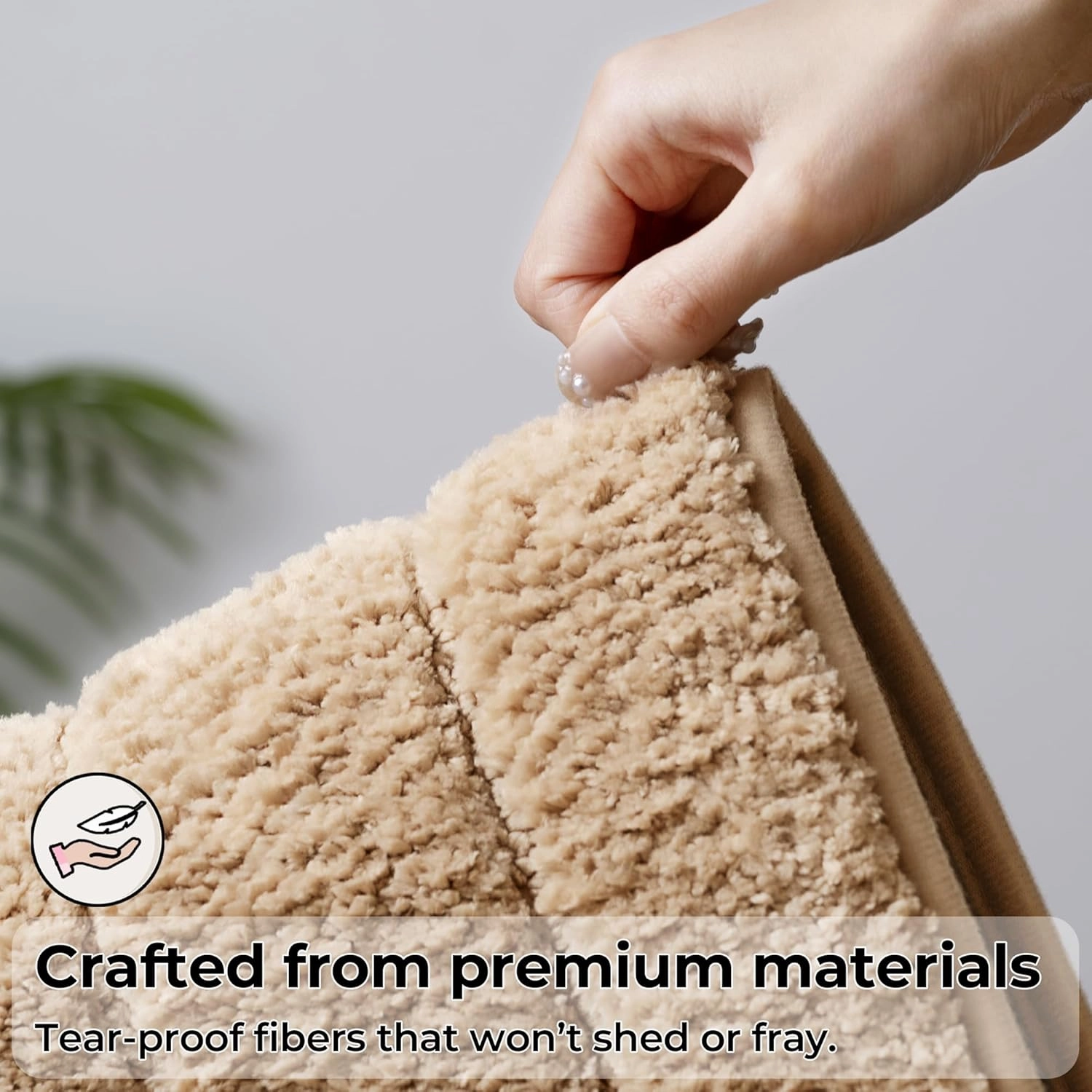 GRANNY SAYS Bathroom Rugs Sets 2 Piece,Soft Bath Mats for Bathroom, Bath Rugs Non Slip Washable, Absorbent Bath Rug for Tub, Shower and Toilet, Bath Mat Set (Khaki, 20" x 32"   16" x 24")