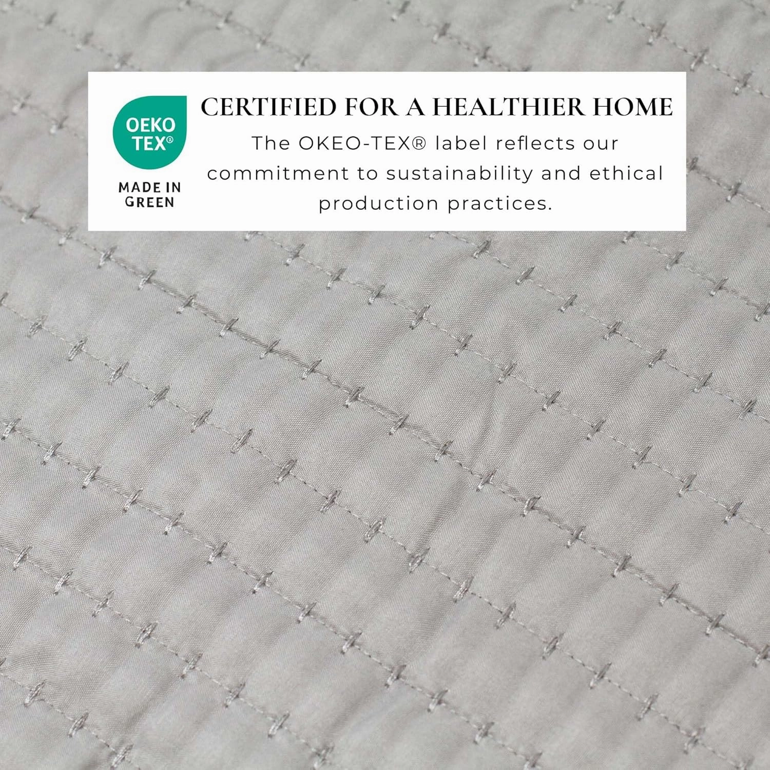 Great Bay Home Full/Queen Quilt Bedding Set, 3-Piece Lightweight Summer Channel Stitch Quilt Set with Shams, Ultra Soft Light Grey Bedspreads, Quilted Bedding Coverlets for All Seasons