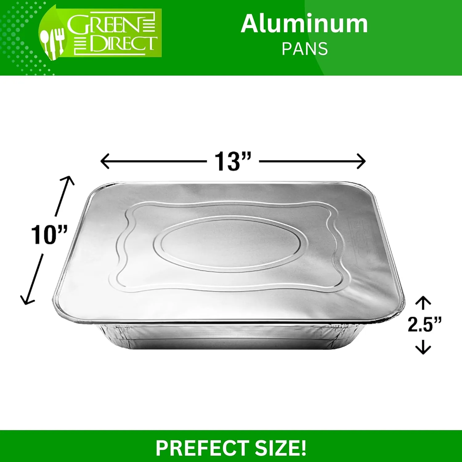 Green Direct Disposable Aluminum Foil Pans (No Lids) - Half Size (9 x 13 inch) Baking & Roasting Pan for all kitchen & cooking needs, Pack of 30