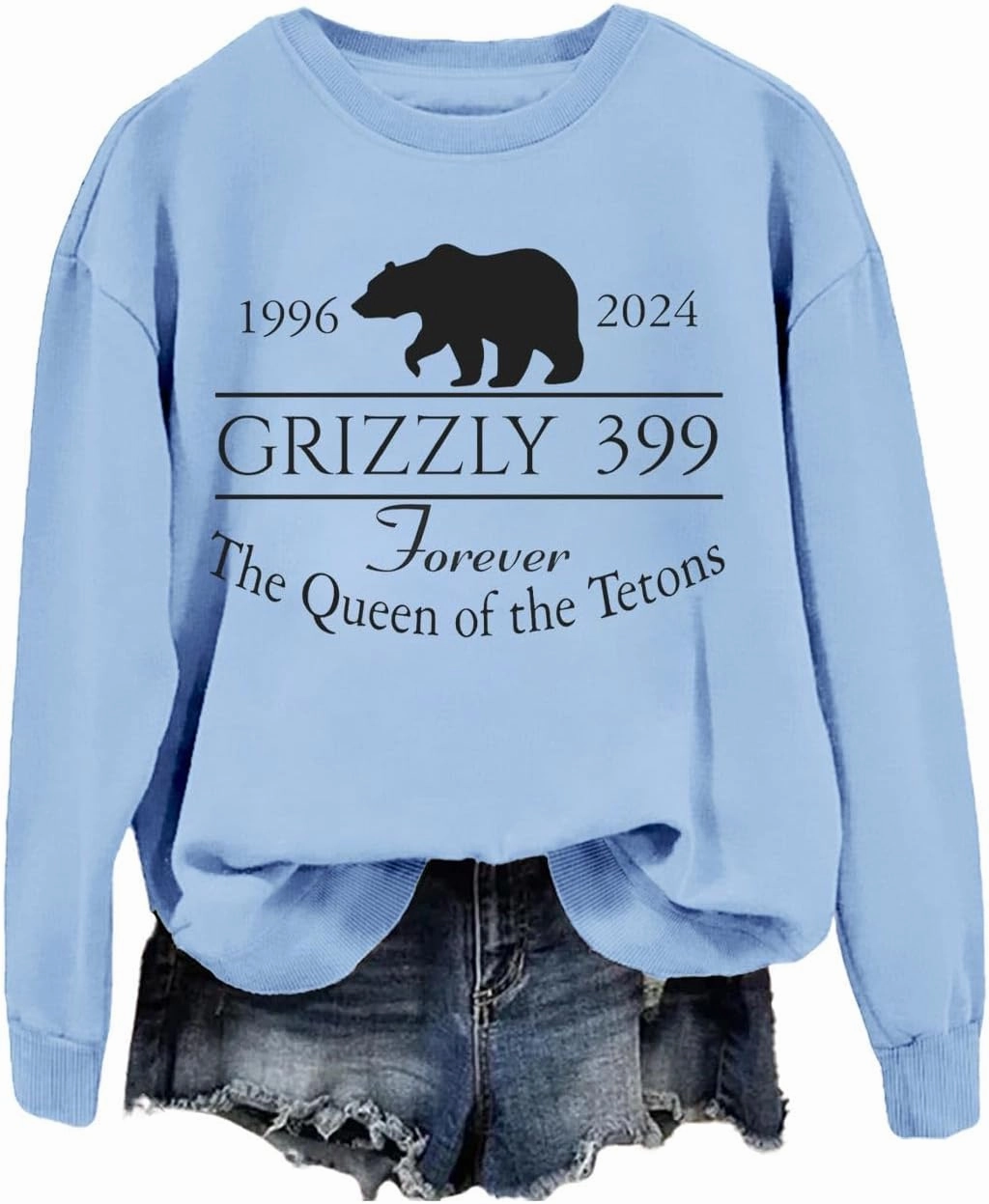 Grizzly 399 Sweatshirt, Grizzly Bear 399 Sweatshirt, In Memory of Bear 399 Forever Queen of the Tetons Sweatshirt
