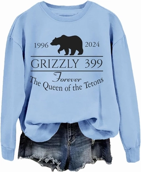Grizzly 399 Sweatshirt, Grizzly Bear 399 Sweatshirt, In Memory of Bear 399 Forever Queen of the Tetons Sweatshirt