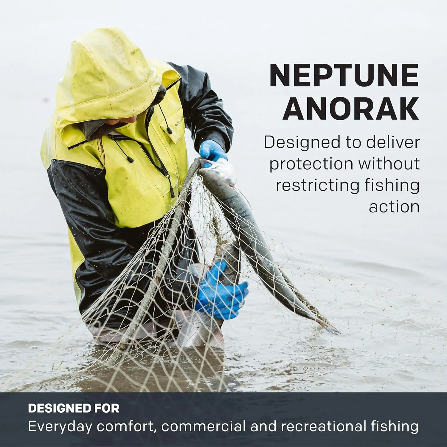 Grundens Men’s Neptune Commercial Fishing Pullover Anorak | Waterproof, Adjustable