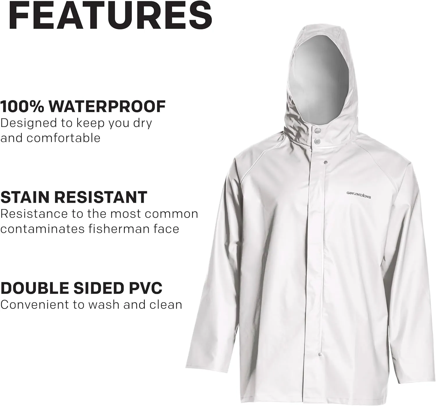 Grundens Men’s Shoreman Jacket | Waterproof, Stain-Resistant Seafood Processing Jacket